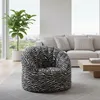 Runder gepolsterter Sessel, Zebra-Effekt, Maße 80 x 80 x 80 Produktbild-Vorschau 2