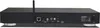 The back of a black electronic device with various ports and a label. Produktbild-Vorschau
