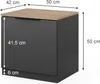 A product shot of a nightstand with dimensions indicated. Náhled obrázku produktu