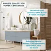 A modern bathroom with a vanity, sink, mirror, and shower. Produktbild-Vorschau