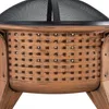 Close-up view of the patterned side of a fire pit. Produktbild-Vorschau