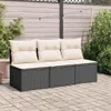 vidaXL Gartensofa mit Kissen 3-Sitzer Schwarz Poly Rattan Produktbild-Vorschau 3