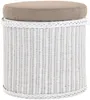KRINES HOME  Rattan Bad Hocker Wäschekorb Rund Weiß mit Produktbild-Vorschau 4