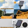 Collage showing solar panel charging and lights in use. Náhled obrázku produktu