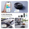 Collage of images showing a robot vacuum cleaner and its features. Produktbild-Vorschau