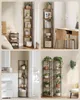 Collage of four images showing corner shelves with plants and decorative items in different settings. Náhled obrázku produktu