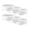 A group of six white LED light bulbs arranged in a staggered pattern against a white background. Produktbild-Vorschau