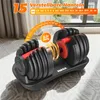 Verstellbare Hantel 24 kg Schwarz + Rot, 15 Gewichtsstufen Produktbild-Vorschau 2