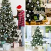 A collage of images showing Christmas trees decorated with silver ornaments and gifts. Voir les images du produit