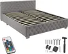 tectake® Polsterbett Daytona in Samtoptik mit Steppmuster Produktbild-Vorschau 1
