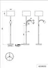 Technical drawing of a floor lamp with dimensions and details. Anteprima dell’immagine prodotto