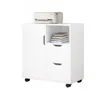 A white storage cabinet with a printer on top and books on a shelf. Podgląd zdjęcia produktu