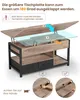 A coffee table with a lift-top mechanism shown in an instructional diagram. Voir les images du produit