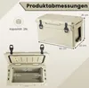 Product dimensions and capacity information for a cooler box. Náhľad obrázku produktu