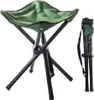 A green and black folding stool is shown against a white background. A second, folded stool with a strap is visible to the right. Voir les images du produit
