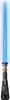 A detailed view of a lightsaber hilt with its blade extended. Produktbild-Vorschau