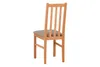 A wooden chair with a beige seat is shown from the back against a white background. Produktbild-Vorschau