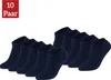 A group of navy blue ankle socks arranged in a row against a white background, with a red label indicating '10 Paar' (10 Pairs) in the upper left corner. Produktbild-Vorschau