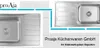 Collage of stainless steel kitchen sinks with company branding. Produktbild-Vorschau