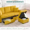 Modułowa sofa narożna w kolorze musztardowym, obita Podgląd zdjęcia produktu 4
