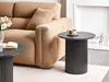 BELIANI Beistelltisch Schwarz MDF-Platte Metallfuß ø 50 cm Produktbild-Vorschau 2
