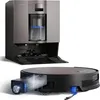 A robot vacuum cleaner and its docking station are shown against a white background. Produktbild-Vorschau