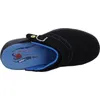 A top-down view of a black shoe with a blue insole. Produktbild-Vorschau