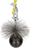 A chimney cleaning weight with a brush attached, suspended by a rope and carabiner. Anteprima dell’immagine prodotto