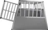 A dog crate with the front door open, shown from a slightly elevated side angle. Voir les images du produit