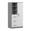 Bibliothèque pour enfants Jonas 05 - 80 cm, Gris/Blanc avec Voir les images du produit 3