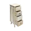 A wooden chest of drawers with four drawers, each with a different decorative pattern. Podgląd zdjęcia produktu