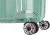 A close-up view of the wheels and lower section of a green suitcase. Anteprima dell’immagine prodotto