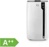 A white air conditioner unit shown against a white background, with an energy efficiency label in the bottom left corner. Voir les images du produit