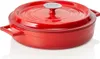 A red enameled cast iron pot with a lid. Podgląd zdjęcia produktu
