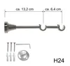 Gardinenstange mit Wandhalterung I Metall Edelstahl Look Ø Produktbild-Vorschau 2