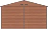 Front view of a wooden shed with double doors and two vents at the top. Náhľad obrázku produktu