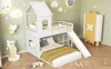 A child's bedroom with a bunk bed, slide, and wardrobe. Náhled obrázku produktu