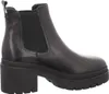 A black leather Chelsea boot with a thick lug sole is shown from the side against a white background. Produktbild-Vorschau