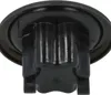 A close-up view of a black plastic coupling cap. Produktbild-Vorschau