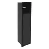 A black bathroom cabinet with a shelf and a door. Voir les images du produit