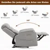A recliner chair is shown in various positions with text and diagrams indicating different angles and uses. Náhľad obrázku produktu