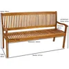 DEGAMO Gartenbank Holzbank Parkbank Bank MARACANA 3-sitzer, Produktbild-Vorschau 7