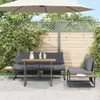 vidaXL Garten Essgruppe 3 stk. Anthrazit Stahl Produktbild-Vorschau 2