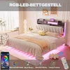 A bedroom scene featuring a bed with LED lighting. Náhled obrázku produktu