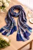 Seidenschal Damen 100% Seide Blau Paisley Schal groß Produktbild-Vorschau 8