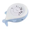 The underside of a blue and white whale-shaped bath toy or night light. Produktbild-Vorschau