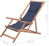 vidaXL Sedia da spiaggia pieghevole in tessuto e legno Anteprima dell’immagine prodotto 7
