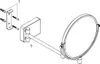 An exploded view diagram showing the assembly of a wall-mounted mirror with its mounting bracket and hardware. Produktbild-Vorschau