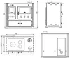 Technical drawing of a wood-burning stove with dimensions. Anteprima dell’immagine prodotto