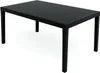 A black rectangular outdoor dining table with a slatted top and four legs, shown from a slightly elevated angle against a white background. Produktbild-Vorschau